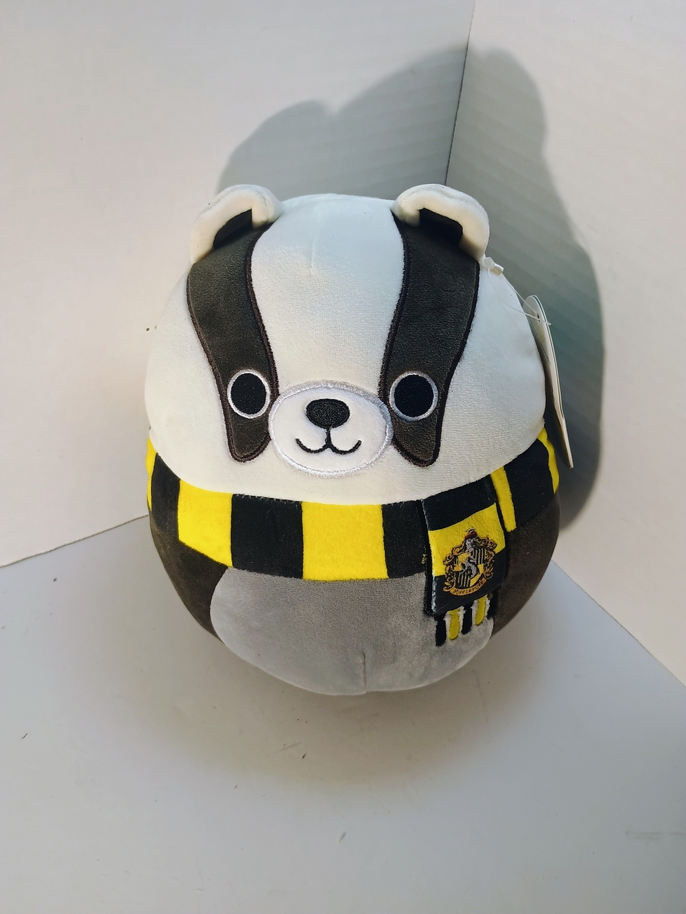 Plush Badger Stuffed Animal with Yellow & Black Scarf - Kids Toy